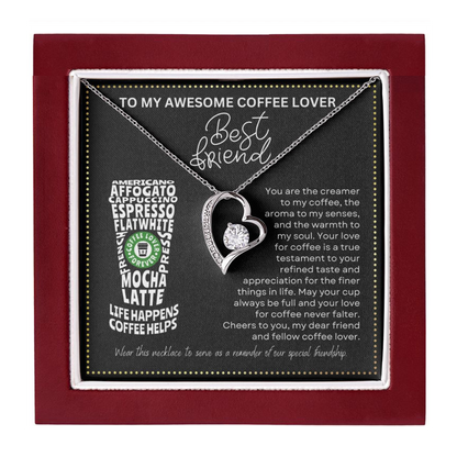 JGF Jewelry Gifts for Family Coffee Lover Best Friend Single Heart Necklace